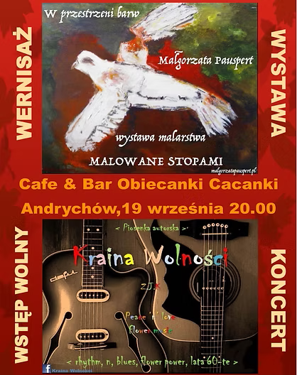 Wystawa wraz z koncertem zespołu Kraina Wolności w Andrychowie Cafe & Bar Obiecanki Cacanki
